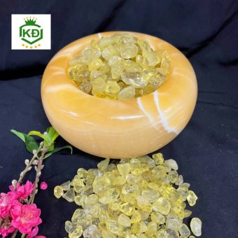 Đá Thạch Anh Vàng Vụn Bóng Dạng A