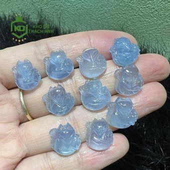 Mặt Đá Hồ Ly Ôm Hoa Aquamarine