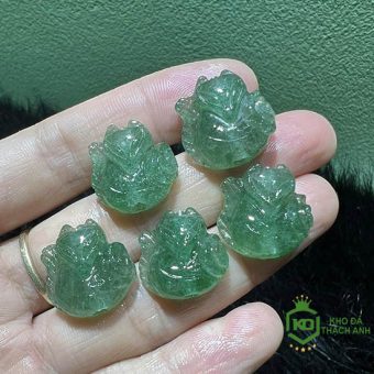 Mặt Đá Hồ Ly Ôm Hoa Thạch Anh Xanh