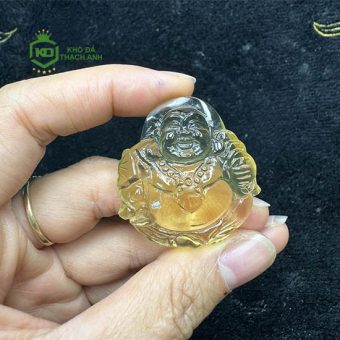 Mặt Di Lặc Đá Thạch Anh Vàng