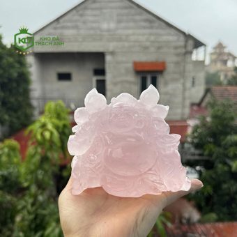 Tượng Phật Di Lặc Đá Thạch Anh Hồng